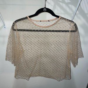 Gold Mesh Sheer Crop Top